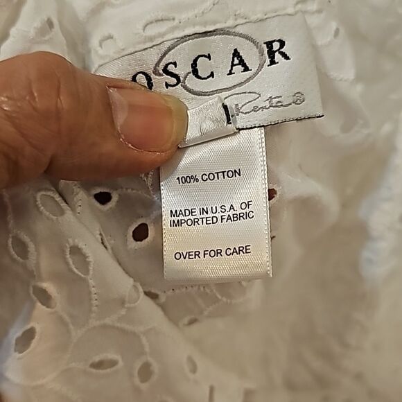 Oscar de la renta Eyelet button down shirt size 6 - Picture 9 of 10